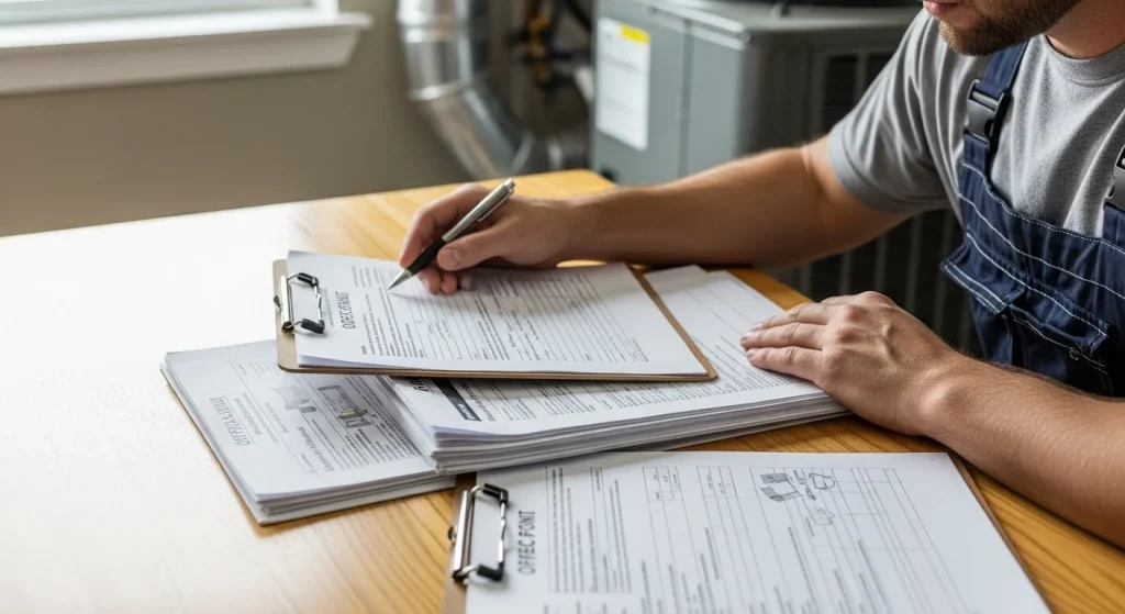 Permits, inspections, and hidden fees involved in central air installation for a residential home