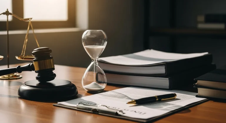 How long can probate take showing legal documents, a judge’s gavel, and an hourglass representing the probate timeline